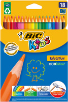 Цветные карандаши, 18 цветов, детские, шестигранные, ударопрочные, BIC Kids Evolution, уп. 18 шт.. Спонсорские товары