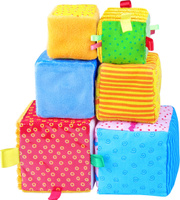 Набор детских развивающих кубиков для малышей "Умные кубики", мягкие игрушки детям, Мякиши. Спонсорские товары