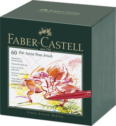 Набор капиллярных ручек Faber-Castell Pitt Artist Pen Brush ассорти, Brush, 60 штук в наборе. Хиты продаж!