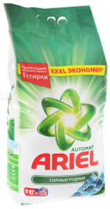 Купить Стиральный порошок Ariel Горный родник, автомат, 9 кг