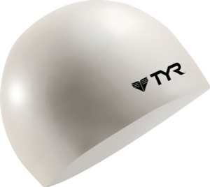 Купить Шапочка для плавания Tyr Wrinkle Free Junior Silicone Cap, цвет: белый. LCSJR