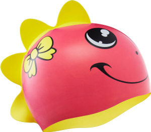 Купить Шапочка для плавания детская Tyr CharacTyrs Dino Diva Cap, цвет: розовый, желтый. LCSGDNO