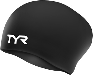 Купить Шапочка для плавания Tyr Long Hair Wrinkle-Free Silicone Cap, цвет: черный. LCSL