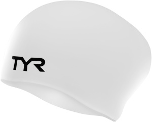 Купить Шапочка для плавания Tyr Long Hair Wrinkle-Free Silicone Cap, цвет: белый. LCSL