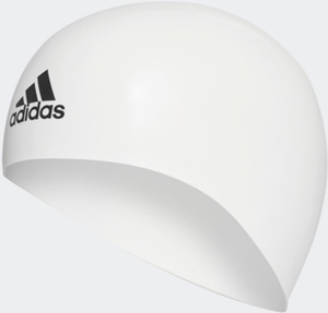 Купить Шапочка для плавания Adidas Silicone 3D Cap, цвет: белый. Размер M