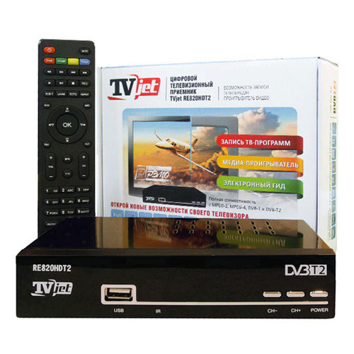 РЭМО Тюнер цифровой DVB-T2 TVjet RE820HDT2 ресивер