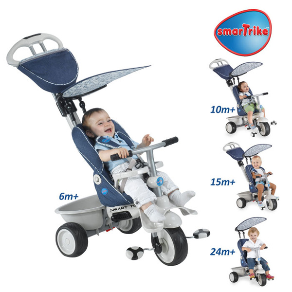 Трехколесный велосипед "Smart-Trike Recliner Stroller", цвет: синий ...