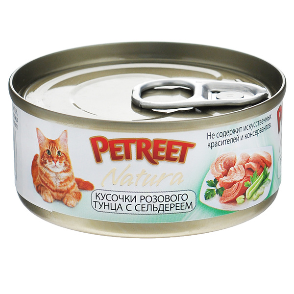Консервы для кошек Petreet "Natura", с кусочками розового тунца и ...