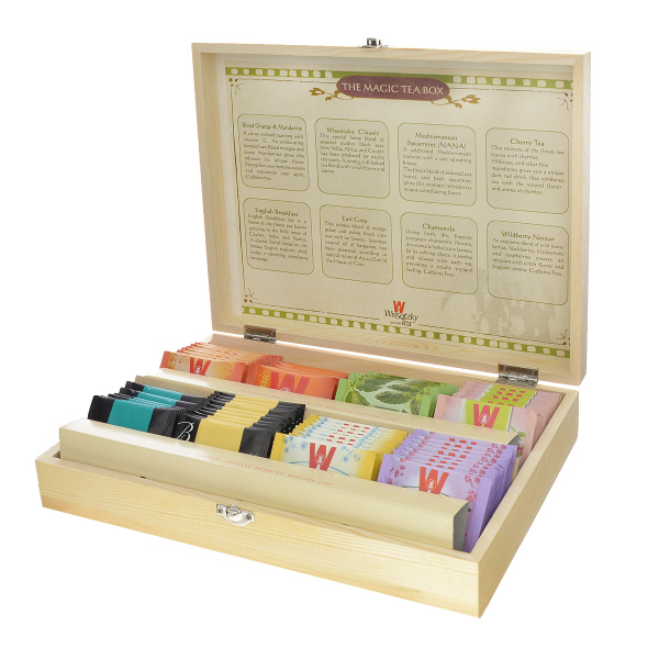 Wissotzky Magic Tea Box черный чай в пакетиках в сундучке, 80 шт (8 ...