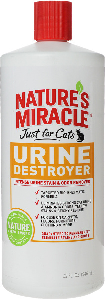 Уничтожитель пятен, запахов и осадка от мочи кошек Nature's Miracle ...