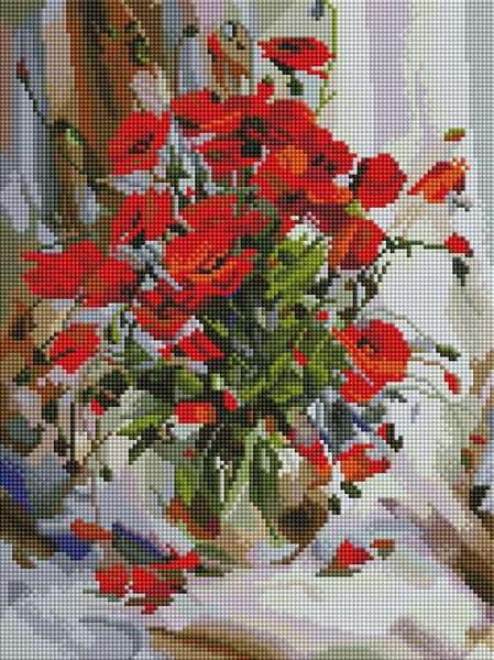 Алмазная мозаика на подрамнике 30х40 полная выкладка / цветы / "Букет ...