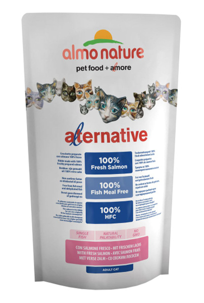Корм сухой Almo Nature "Alternative", для кошек, с лососем и рисом, 750 ...