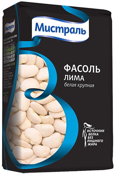 Мистраль Фасоль белая крупная Лима, 450 г - купить с доставкой по ...