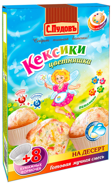 Пудовъ кексики цветняшки, 250 г - купить с доставкой по выгодным ценам ...