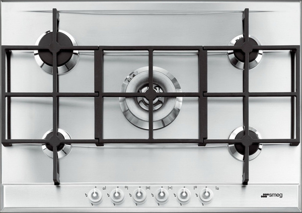 Газовая варочная панель Smeg PX175, нержавеющая сталь купить по низкой ...