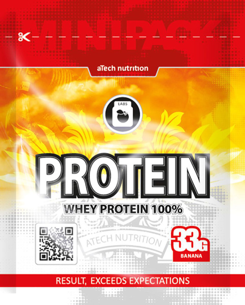 Протеин cывороточный aTech Nutrition "Whey Protein 100%", банан, 33 г ...