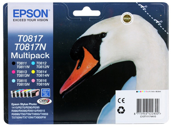 Расходник для печати Epson T0817 Multipack, Голубой (cyan), Пурпурный ...
