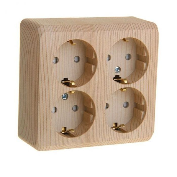 Розетка четверная Systeme Electric "Lexel Этюд Дача", наружная, с ...