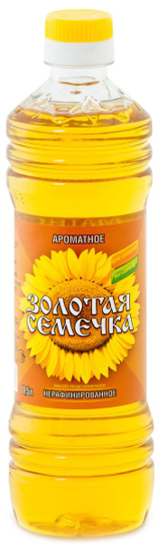 Масло подсолнечное Золотая семечка ароматное, нерафинированное, 500 мл ...
