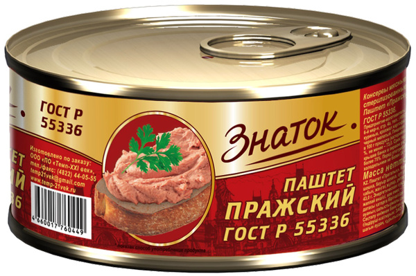 Паштет Знаток Пражский, ГОСТ, 230 г - купить с доставкой по выгодным ...