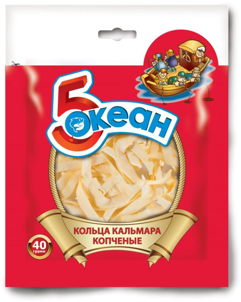 5 Океан кольца кальмара копченые, 40 г - купить с доставкой по выгодным ...