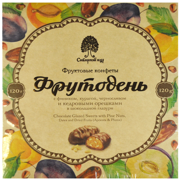Сибирский Кедр конфеты Фрутодень с кедровыми орешками в шоколадной ...