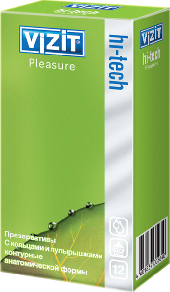 VIZIT Презервативы HI-TECH Pleasure, с кольцами и пупырышками ...