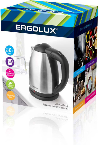 Купить электрический чайник Ergolux ELX-KS01-C72, Металл/пластик по ...