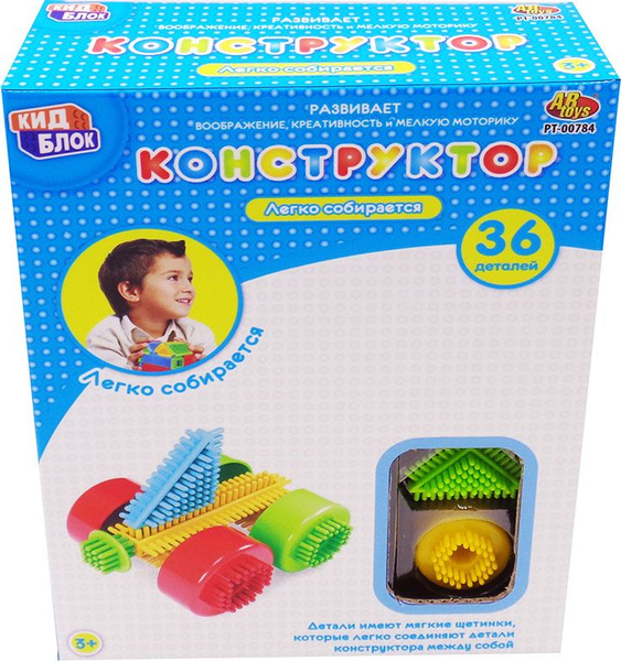 KidBlock Пластиковый конструктор Кид Блок со щетинками 36 деталей PT ...
