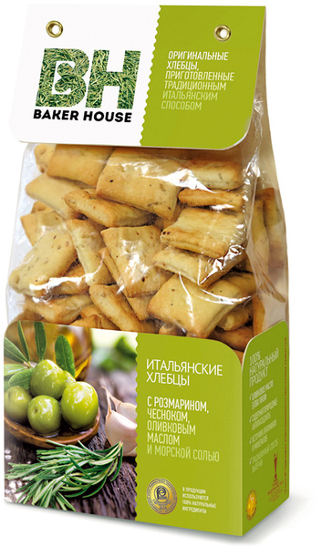 Хлебцы Baker House итальянские с розмарином, чесноком, оливковым маслом ...
