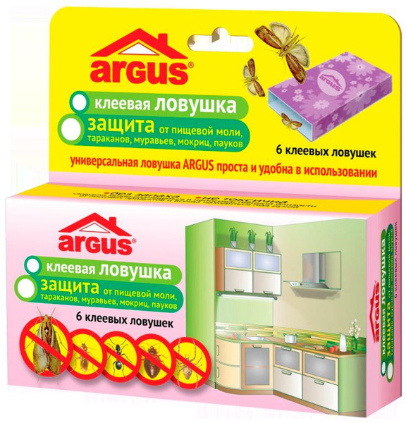 Ловушка клеевая "Argus", для моли, тараканов, муравьев, мокриц, пауков ...