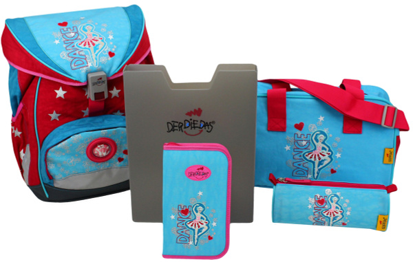 Ранец школьный ортопедический DerDieDas Ergoflex Балерина, со спортивной сумкой, 2 пеналами и папкой-боксом, разноцветный - купить с доставкой по выгодным ценам в интернет-магазине OZON (144321632)