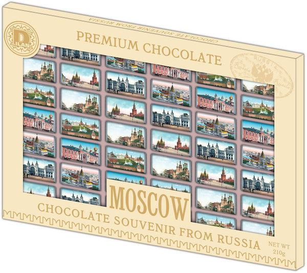 Конфеты шоколадные в коробке Дилан+ Москва Старинная, ассорти, 5 г х 42 ...