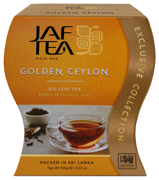 Чай цейлонский JAF TEA "Golden Ceylon" чёрный листовой, сорт ОРА, 100 г ...