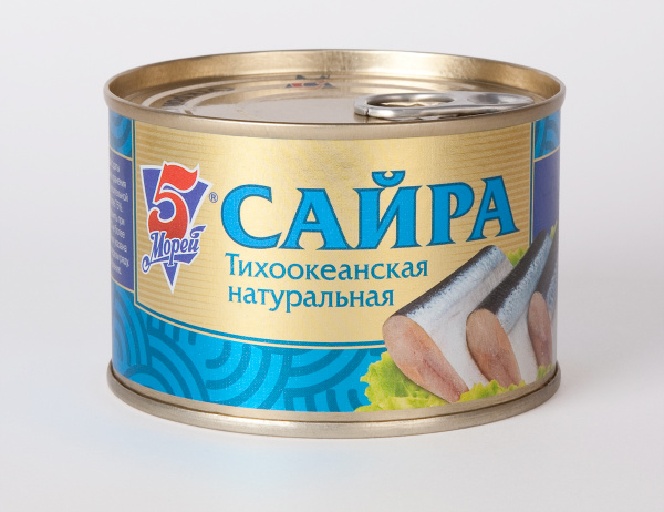 Сайра 5 Морей тихоокеанская натуральная, 250 г - купить с доставкой по ...