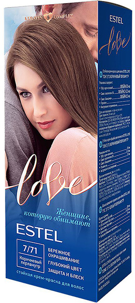 ESTEL Стойкая крем-краска для волос Love тон 7/71 Коричневый перламутр ...