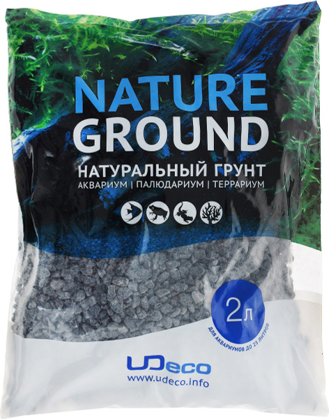 Грунт для аквариумов UDeco "Черный гравий", 6-12 мм, 2 л - купить с ...