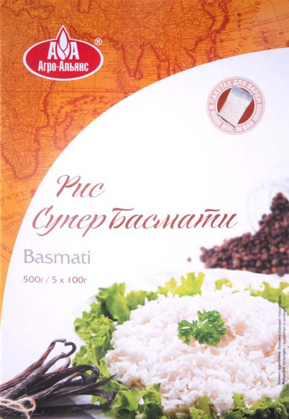 Агро-Альянс Экстра рис супер басмати в пакетиках для варки, 5 шт. по ...