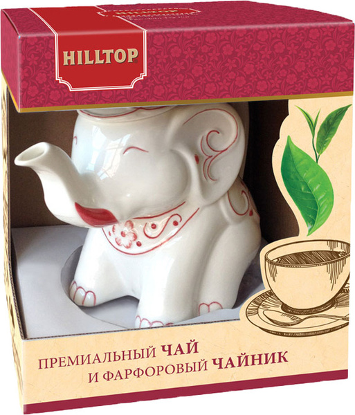 Чай листовой черный Hilltop Classic, Слон гранат, земляника со сливками ...