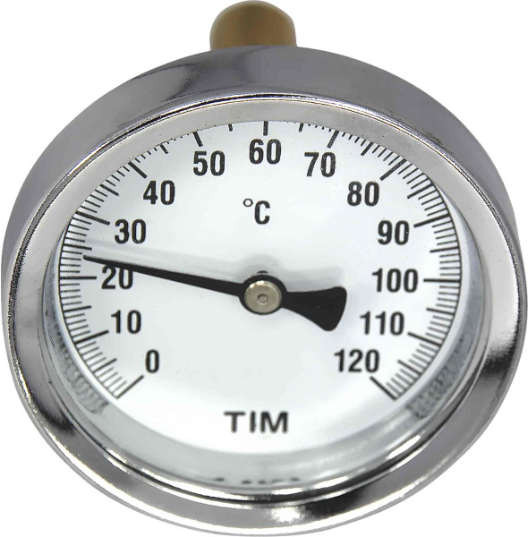 Термометр биметаллический с погружной гильзой, температура 120 градусов ...