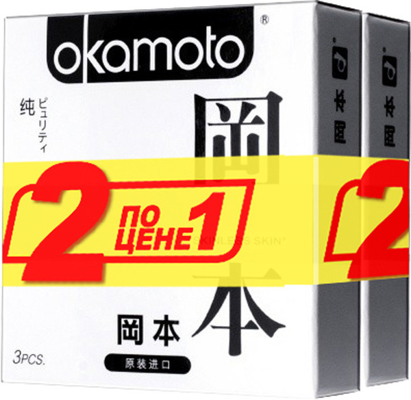 Презервативы Okamoto Skinless Skin Purity, классические, 2 упаковки по ...
