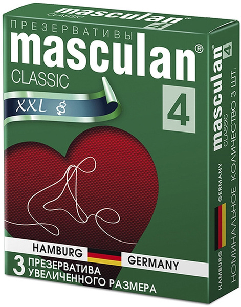 Masculan 4 презервативы Classic №3, XXL, увеличенного размера - купить ...