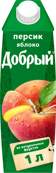 Нектар Добрый Персик Яблоко, 1 л - купить с доставкой по выгодным ценам ...