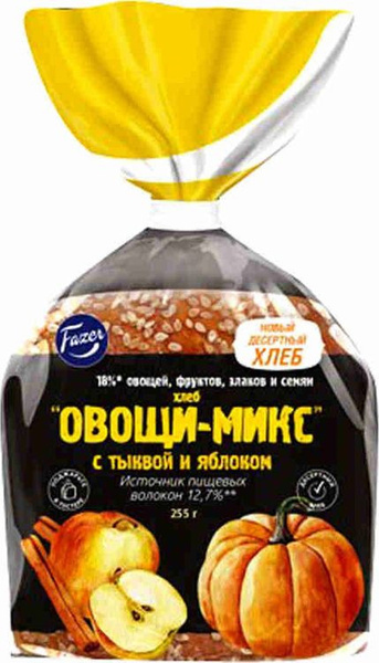 Хлеб Fazer "Хлебцы Овощи-Микс Тыква и яблоко", 255 г купить на OZON по ...