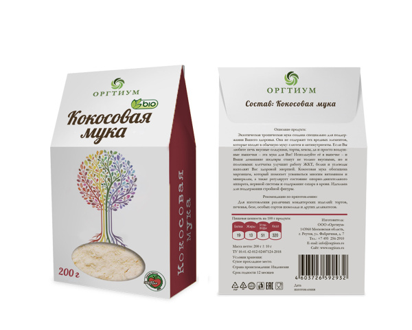Оргтиум Мука кокосовая, 200 г. - купить с доставкой по выгодным ценам в ...
