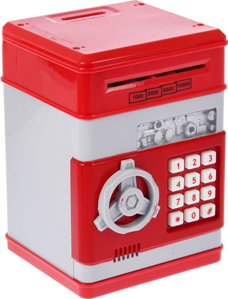 Копилка сейф игрушечный, с кодовым замком и купюроприемником, со ...