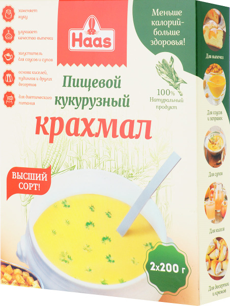 Haas Крахмал 400г. 1шт. - купить с доставкой по выгодным ценам в ...