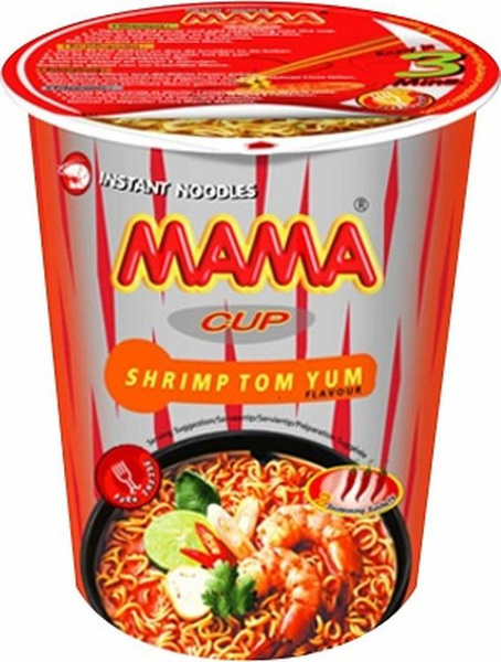 Лапша быстрого приготовления МАМА, со вкусом Том Ям, стакан, 70 г ...