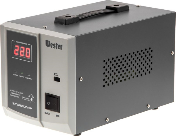 Стабилизатор напряжения Wester Home Energy STW2000NP, однофазный, серый ...
