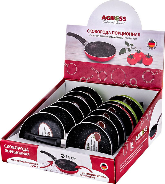 Сковорода Agness Набор сковородок Agness, 906-235, 12 шт - купить по ...